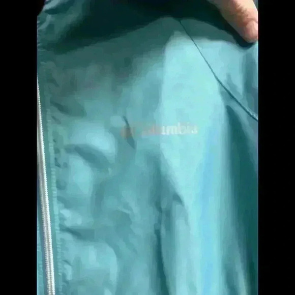 Columbia Hooded Windbreaker Jacket Womens Size Large Full Zip Teal - Picture 2 of 10